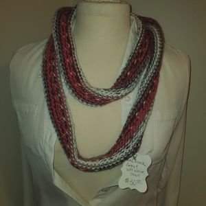 Hand knit infinity scarf